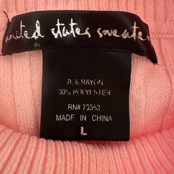United States of sweaters pink turtleneck sweater size LARGE - Picture 3 of 6